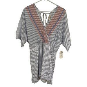 NWT Altar’d State Embroidered Romper Bell Sleeve Jumpsuit Short